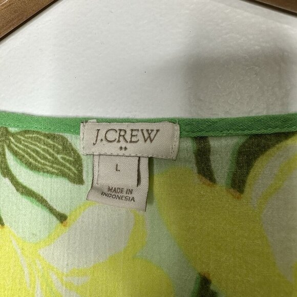 J Crew Tunic top Floral  Size L Yellow Green Cotton - Picture 4 of 9
